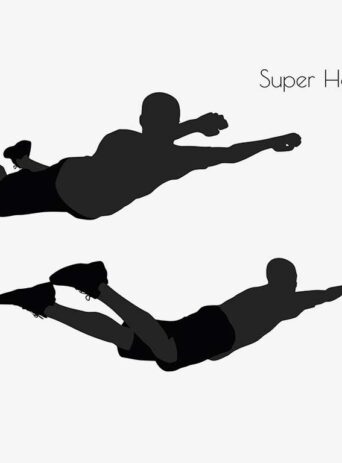 Illustration Of Super Hero Pose In Silhouette Isolated On White : Stock Vector (Royalty Free) 017029