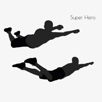 Illustration Of Super Hero Pose In Silhouette Isolated On White : Stock Vector (Royalty Free) 017029