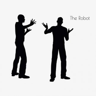 Illustration Of Man The Robot Pose In Silhouette Isolated On White : Stock Vector (Royalty Free) 017030