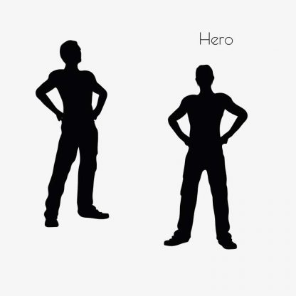 Illustration Of Man In Hero Pose In Silhouette Isolated On White : Stock Vector (Royalty Free) 017032