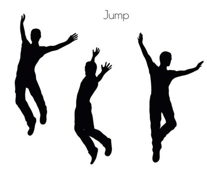 Illustration Of Man Jumping Pose In Silhouette Isolated On White : Stock Vector (Royalty Free) 017033