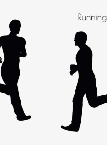 Illustration Of Man In Running Pose In Silhouette Isolated On White : Stock Vector (Royalty Free) 017034
