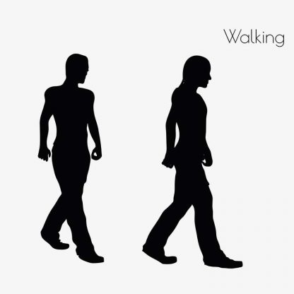 Illustration Of Man Walking Pose In Silhouette Isolated On White : Stock Vector (Royalty Free) 017035