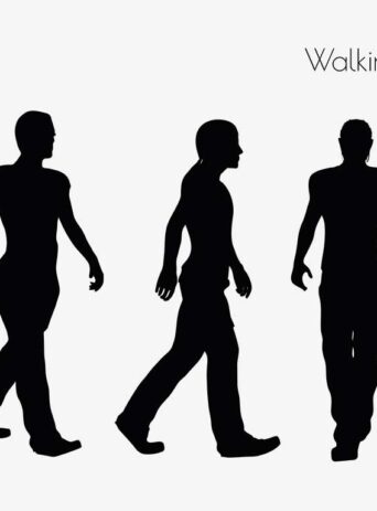 Illustration Of Man Walking Pose In Silhouette Isolated On White : Stock Vector (Royalty Free) 017036