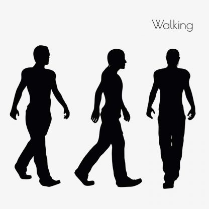 Illustration Of Man Walking Pose In Silhouette Isolated On White : Stock Vector (Royalty Free) 017036