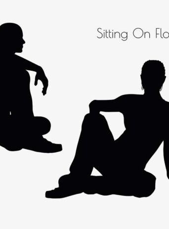 Illustration Of Man Sitting On Floor Pose In Silhouette Isolated On White : Stock Vector (Royalty Free) 017038