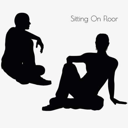 Illustration Of Man Sitting On Floor Pose In Silhouette Isolated On White : Stock Vector (Royalty Free) 017038