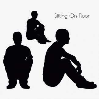 Illustration Of Man Sitting On Floor Pose In Silhouette Isolated On White : Stock Vector (Royalty Free) 017039