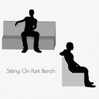 Illustration Of Man Sitting On Park Bench Pose In Silhouette Isolated On White : Stock Vector (Royalty Free) 017040