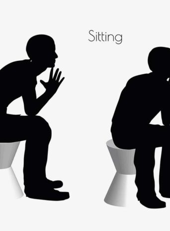Illustration Of Man Sitting Pose In Silhouette Isolated On White : Stock Vector (Royalty Free) 017042