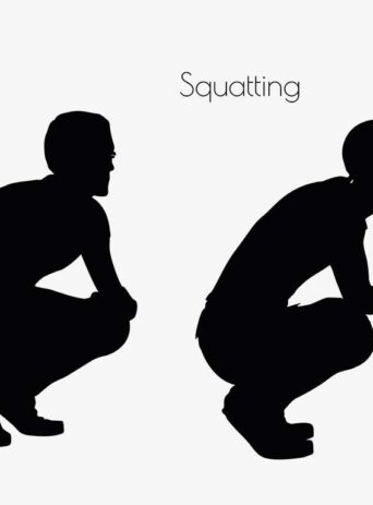 Illustration Of Man Sitting Squatting Pose In Silhouette Isolated On White : Stock Vector (Royalty Free) 017044