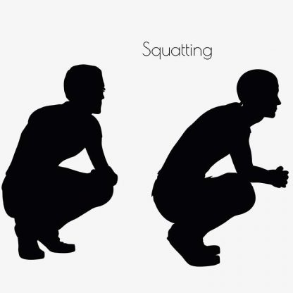 Illustration Of Man Sitting Squatting Pose In Silhouette Isolated On White : Stock Vector (Royalty Free) 017044