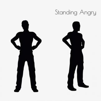 Illustration Of Man Standing Angry Pose In Silhouette Isolated On White : Stock Vector (Royalty Free) 017045