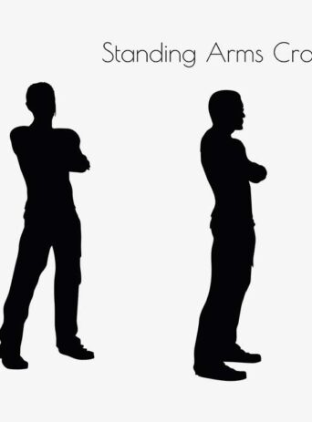 Illustration Of Man Standing Arms Crossed Pose In Silhouette Isolated On White : Stock Vector (Royalty Free) 017047