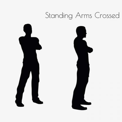 Illustration Of Man Standing Arms Crossed Pose In Silhouette Isolated On White : Stock Vector (Royalty Free) 017047