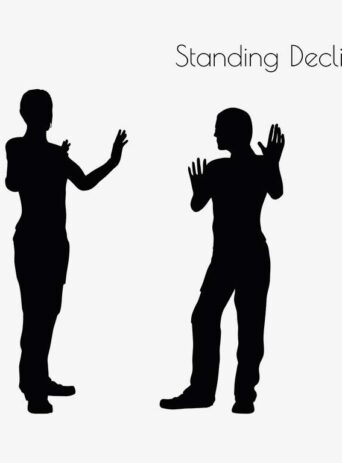 Illustration Of Standing Declining Pose In Silhouette Isolated On White : Stock Vector (Royalty Free) 017048
