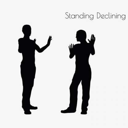 Illustration Of Standing Declining Pose In Silhouette Isolated On White : Stock Vector (Royalty Free) 017048