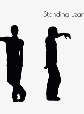 Illustration Of Standing Leaning Pose In Silhouette Isolated On White : Stock Vector (Royalty Free) 017049