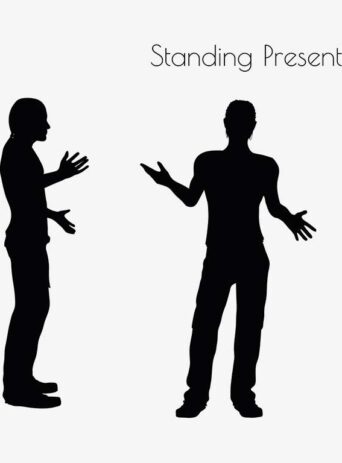Illustration Of Standing Presentation Pose In Silhouette Isolated On White : Stock Vector (Royalty Free) 017050