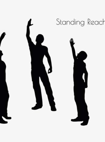 Illustration Of Standing Reaching Pose In Silhouette Isolated On White : Stock Vector (Royalty Free) 017051