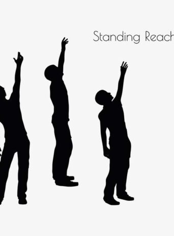 Illustration Of Standing Reaching Pose In Silhouette Isolated On White : Stock Vector (Royalty Free) 017052