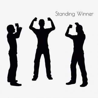 Illustration Of Man Standing Winner Pose In Silhouette Isolated On White : Stock Vector (Royalty Free) 017053