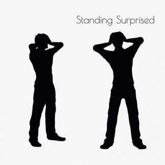 Illustration Of Man Standing Surprised Pose In Silhouette Isolated On White : Stock Vector (Royalty Free) 017055