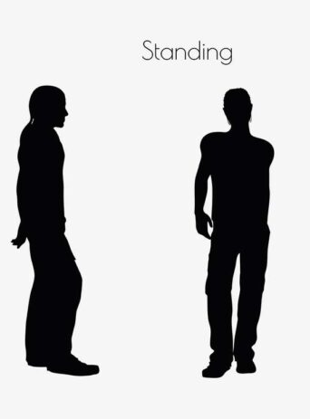 Illustration Of Standing Pose In Silhouette Isolated On White : Stock Vector (Royalty Free) 017056