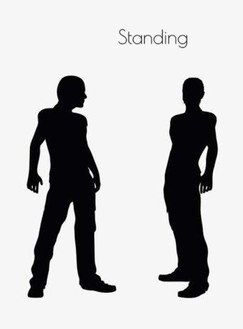 Illustration Of Standing Pose In Silhouette Isolated On White : Stock Vector (Royalty Free) 017058