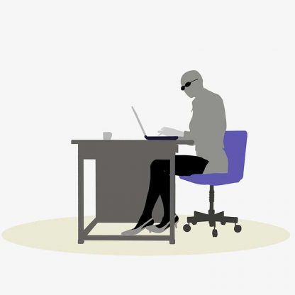 Illustration Of A Business Woman Sitting At A Desk Pose In Silhouette Isolated On White : Stock Vector (Royalty Free) 017061