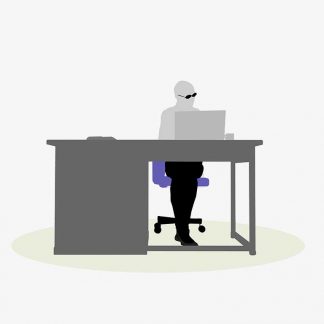 Illustration Of A Business Woman Sitting At A Desk Pose In Silhouette Isolated On White : Stock Vector (Royalty Free) 017062