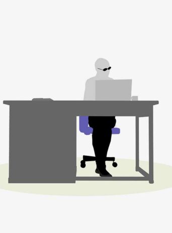 Illustration Of A Business Woman Sitting At A Desk Pose In Silhouette Isolated On White : Stock Vector (Royalty Free) 017062