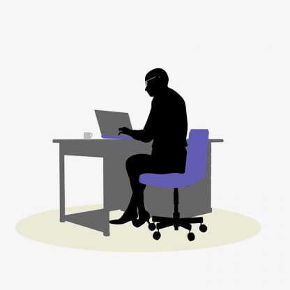 Illustration Of A Business Woman Sitting At A Desk Pose In Silhouette Isolated On White : Stock Vector (Royalty Free) 017063