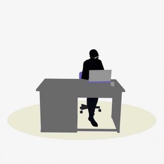 Illustration Of A Business Woman Sitting At A Desk Pose In Silhouette Isolated On White : Stock Vector (Royalty Free) 017064