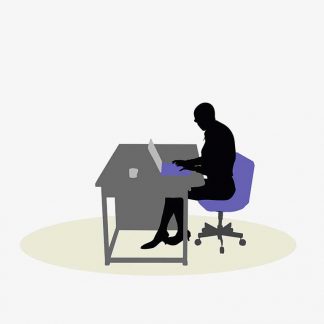 Illustration Of A Business Woman Sitting At A Desk Pose In Silhouette Isolated On White : Stock Vector (Royalty Free) 017065