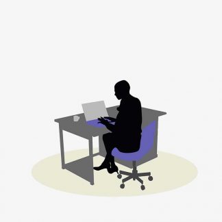 Illustration Of A Business Woman Sitting At A Desk Pose In Silhouette Isolated On White : Stock Vector (Royalty Free) 017066