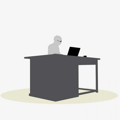 Illustration Of A Business Woman Sitting At A Desk Pose In Silhouette Isolated On White : Stock Vector (Royalty Free) 017068