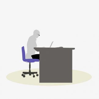 Illustration Of A Business Woman Sitting At A Desk Pose In Silhouette Isolated On White : Stock Vector (Royalty Free) 017069