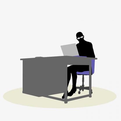 Illustration Of A Business Woman Sitting At A Desk Pose In Silhouette Isolated On White : Stock Vector (Royalty Free) 017070