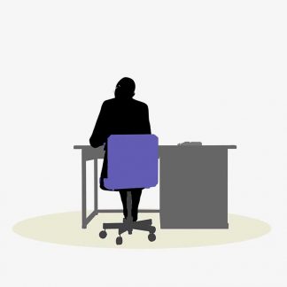 Illustration Of A Business Woman Sitting At A Desk Pose In Silhouette Isolated On White : Stock Vector (Royalty Free) 017071