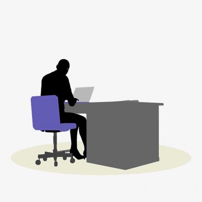 Illustration Of A Business Woman Sitting At A Desk Pose In Silhouette Isolated On White : Stock Vector (Royalty Free) 017072