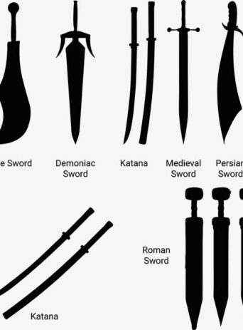 Illustration Of Swords In Silhouette Isolated On White : Stock Vector (Royalty Free) 017073