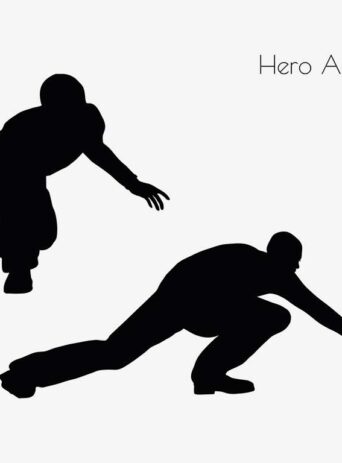 Illustration Of Hero Action Pose In Silhouette Isolated On White : Stock Vector (Royalty Free) 017075
