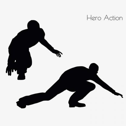 Illustration Of Hero Action Pose In Silhouette Isolated On White : Stock Vector (Royalty Free) 017075