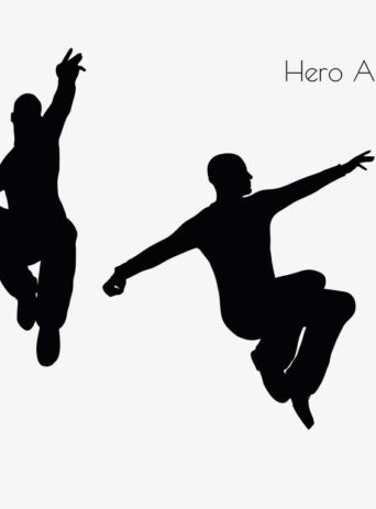 Illustration Of Hero Action Pose In Silhouette Isolated On White : Stock Vector (Royalty Free) 017076