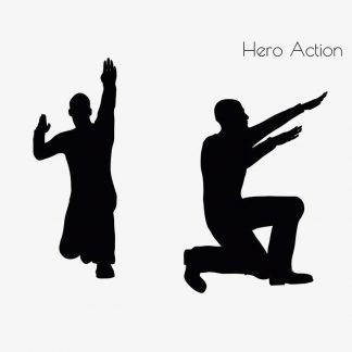 Illustration Of Hero Action Pose In Silhouette Isolated On White : Stock Vector (Royalty Free) 017077