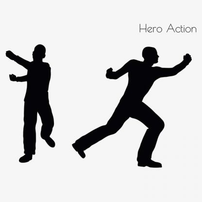 Illustration Of Hero Action Pose In Silhouette Isolated On White : Stock Vector (Royalty Free) 017078