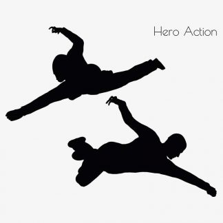 Illustration Of Hero Action Pose In Silhouette Isolated On White : Stock Vector (Royalty Free) 017079