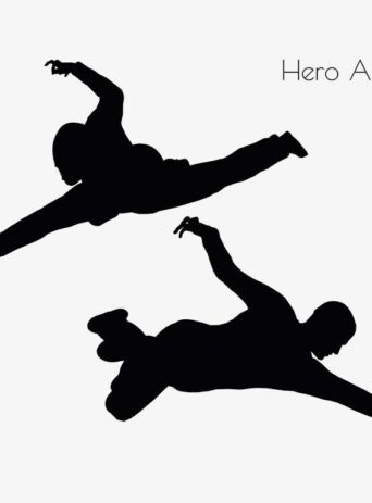 Illustration Of Hero Action Pose In Silhouette Isolated On White : Stock Vector (Royalty Free) 017079