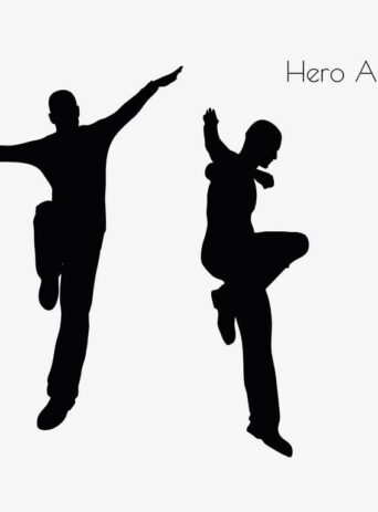 Illustration Of A Man In Hero Action Pose In Silhouette Isolated On White : Stock Vector (Royalty Free) 017080